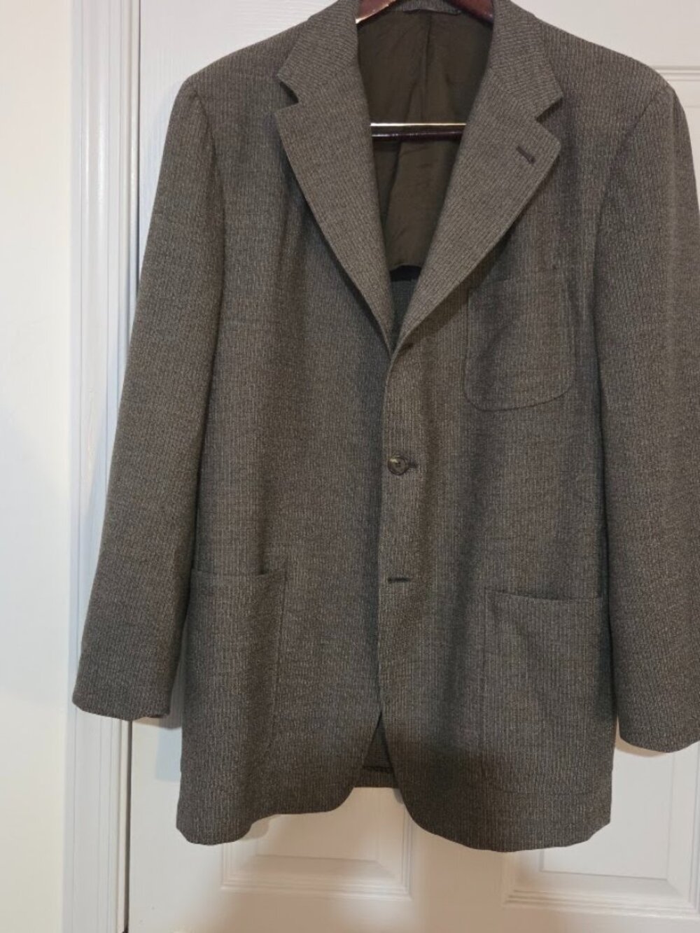 Canali Mens 3 Button Unstructured Textured Wool Sport Coat 46R (56R) Italy